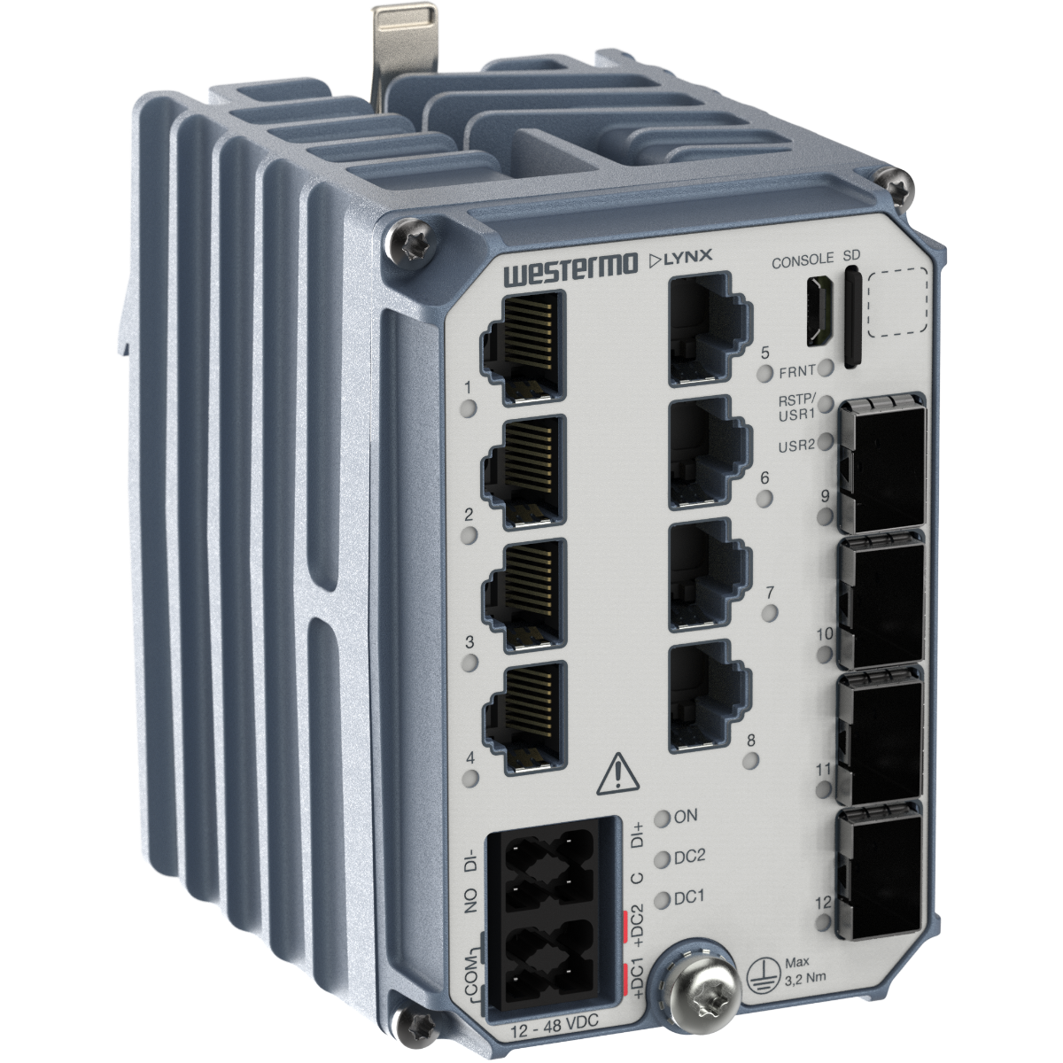 Lynx 5512-E-F4G-T8G-LV Layer 3 Managed Gigabit Switch mit 8x RJ45 und 4x SFP Ports von Westermo