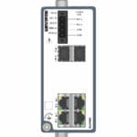 Vorderseite des Lynx 3306-E-F2G-T4-LV Layer 3 Managed Industrie Switch von Westermo