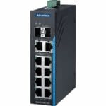 Seitliche Ansicht des EKI-2710E-2CI Unmanaged 10-Port Netzwerk Switch von Advantech