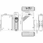 Zeichnung des EKI-2710E-2CI Unmanaged 10-Port Netzwerk Switch von Advantech